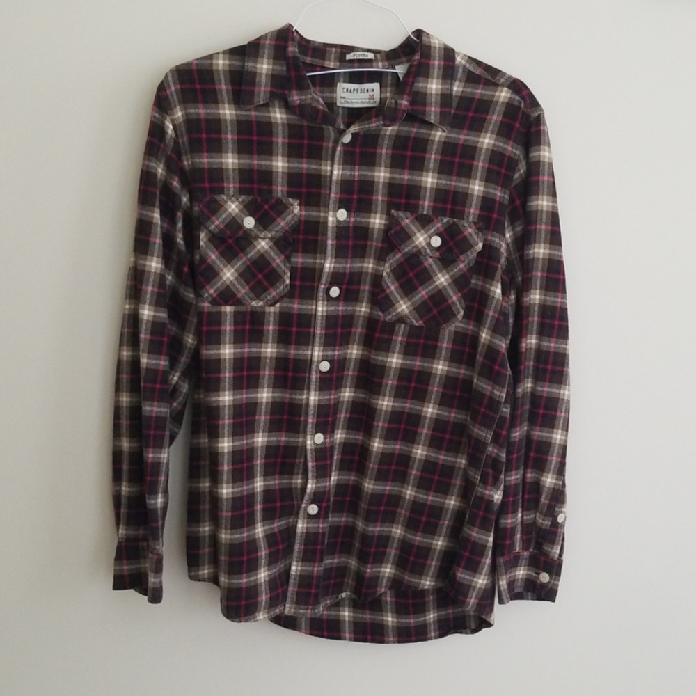 Chaps Button Down Fitted Denim Shirt